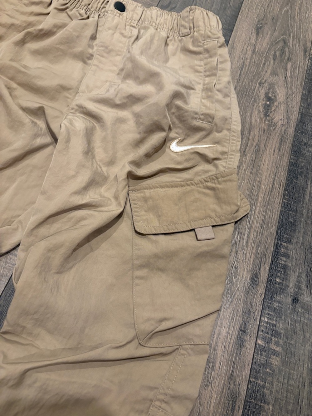 Nike Tan Cargo Pants with White Swoosh - Picture 3 of 8